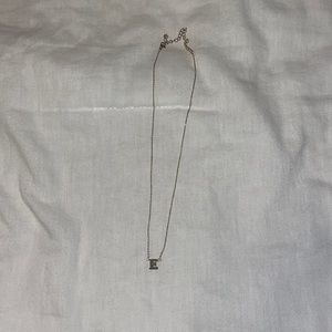 Gold plated E initial necklace